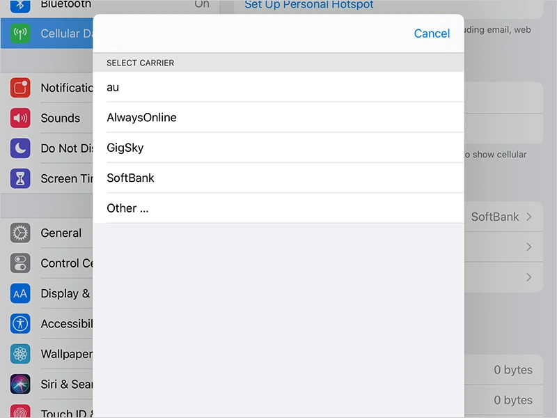Install Cellular Plan