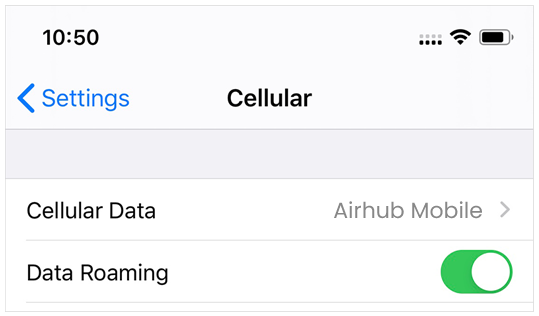 Enable Data Roaming